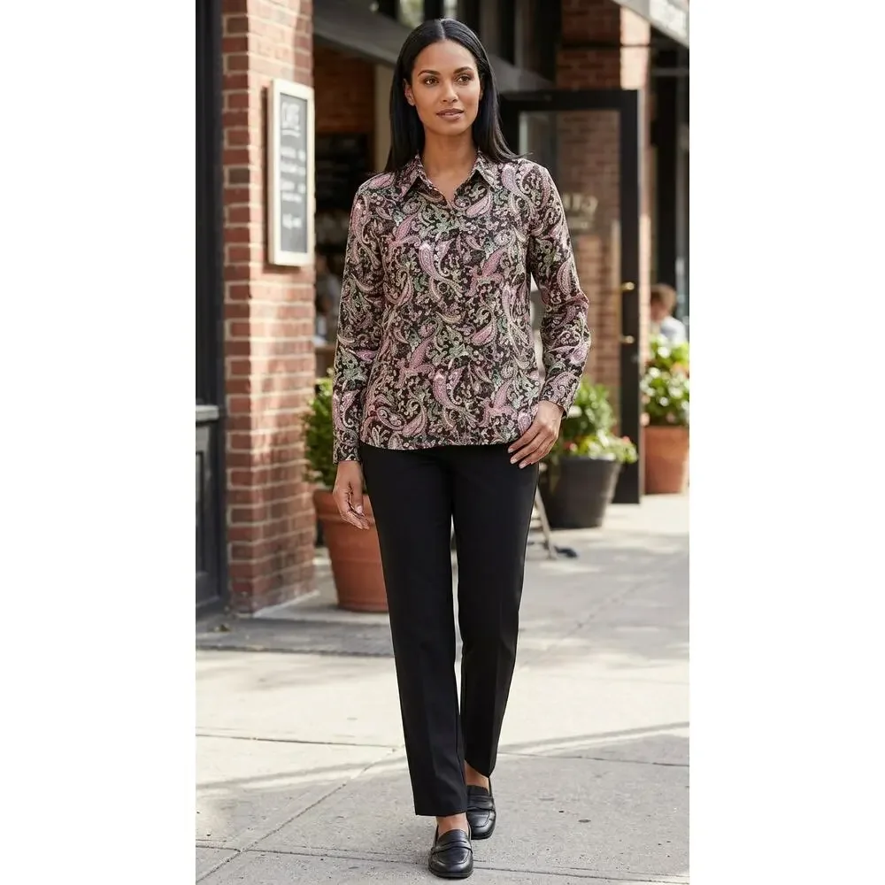 Studio Works Multicolor Paisley Button-Up Shirt Women Size PL